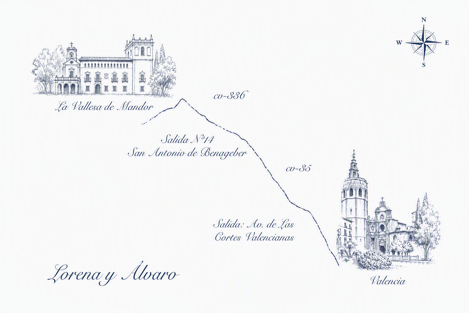 Plano de acceso a La Vallesa de Mandor