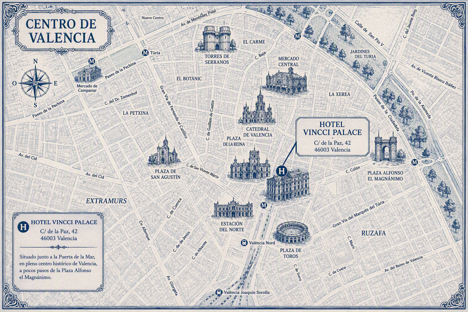 Plano de ubicación Hotel Vincci Palace